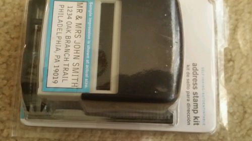 Custom Rubber Stamp Kit Cosco  self-inking return address stamp NIB NEW 2000Plus