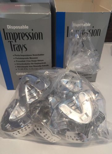 Disposable impression trays perforated metal sm upper pediatric ormco 25 pieces for sale