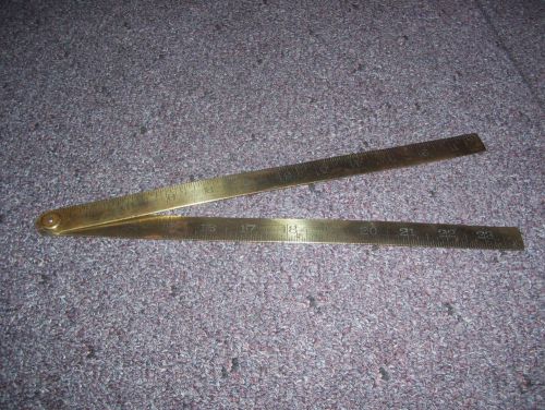 Vintage The Lufkin Rule Co. Brass  No. 1085 Folding 24&#034; Ruler
