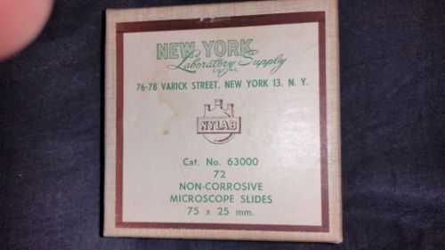 NEW YORK LABORATORY SUPPLY CO BOX OF 72 MICROSCOPE SLIDES