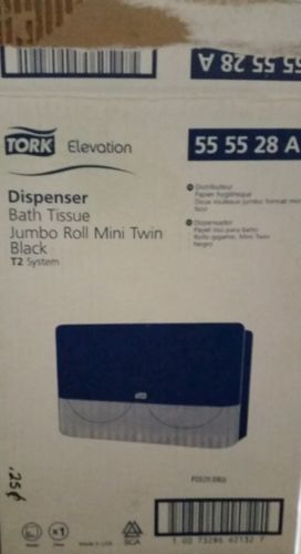 Tork elevation bath tissue jumbo roll mini twin black dispenser new in box for sale