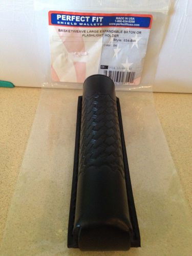 Perfect Fit Expandable Baton or Flashlight Holder,Basketweave, Lg, 834, Blk