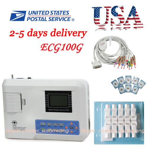 US Seller Single channel 12 Leads Ecg machine ECG100G Electrocardiograph,Printer
