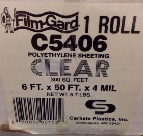 Roll Of Film Guard Clear Polyethylene Sheeting 300 Sq Ft - 6 Ft X 50 Ft X 4 Mil