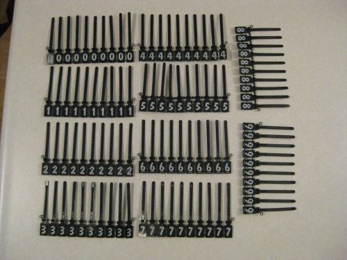 LOT OF 100 NUMBERED CABLE TIES 0-9 HARD TO FIND BLACK ZIP WRAPS