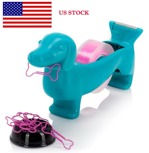 Sausage dog tape dispenser with paper clip bones tape including. gift box for sale
