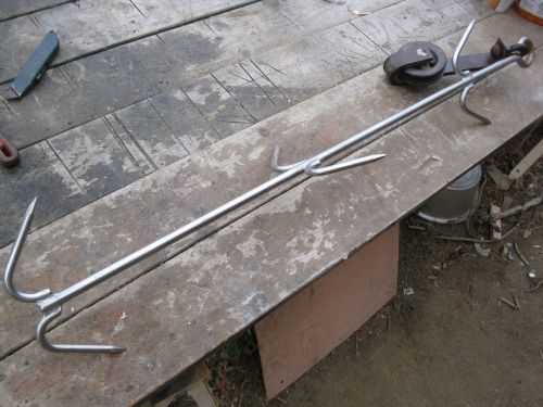 Stainless hanging butcher meat hooks with rolling wheel for trolley rail