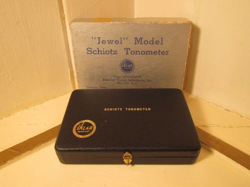 Vintage Sklar &#034;Jewel&#034; Model Schiotz Tonometer ~ Optometry Tool ~ In Case &amp; Box