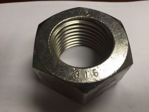 2-1/4  NC Hex Nut 316 Stainless Steel 4-1/2 NC Pitch