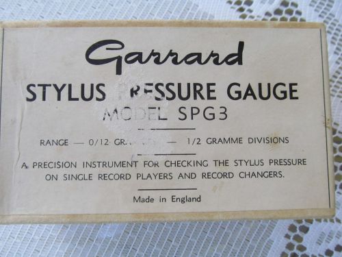 VINTAGE GARRARD STYLUS PRESSURE GAUGE*MODEL SPG3* NEW IN BOX