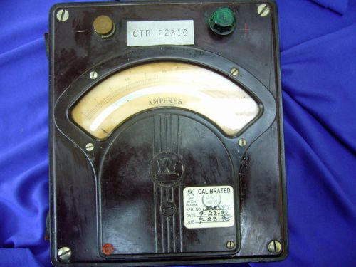 Vintage Westinghouse Large DC Amperes Meter BAKELITE CASE FROM MARE ISLAND++++