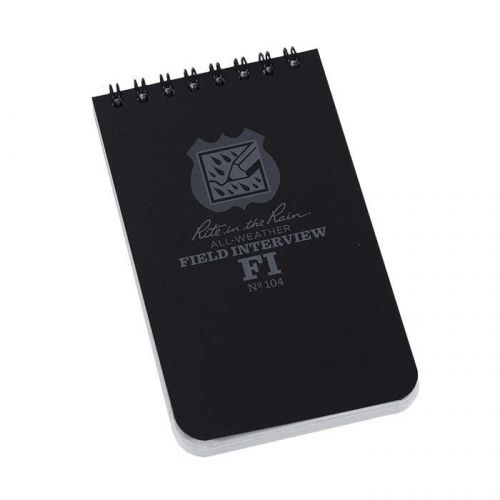 Field Interview Note Book Law Enforcement Black Cover One Dozen