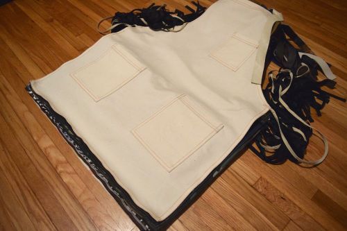 Off White Denim Apron Tools Woodwork Barber Hair Stylist Artist Chef Grilling