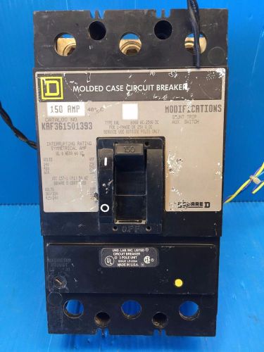 Square d kaf361501393 150a 600v 3p circuit breaker w shunt trip aux switch for sale