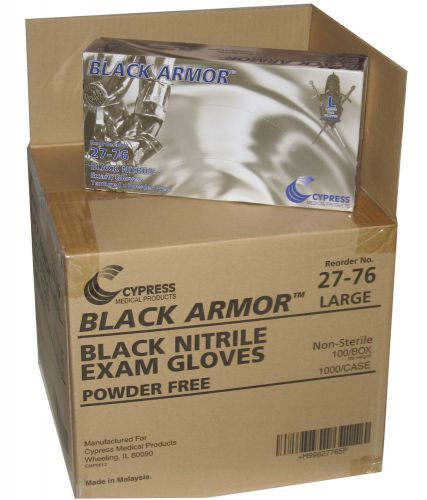 Black armor nitrile disposable glove case of 1000 large powder free for sale