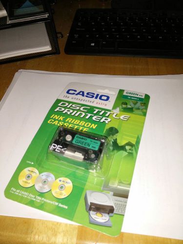 * CASIO DISC TITLE PRINTER INK RIBBON CASSETTE GREEN TR-18GN-S * BRAND NEW *