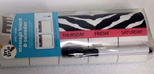 1 Message Board  &amp; 1 Calendar &amp; 1 Marker Dry Erase Zebra BLK  White My Style NEW