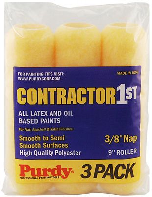 Contractor 1st knit fabric roller cover-3pk 3/8&#034; roller covers for sale
