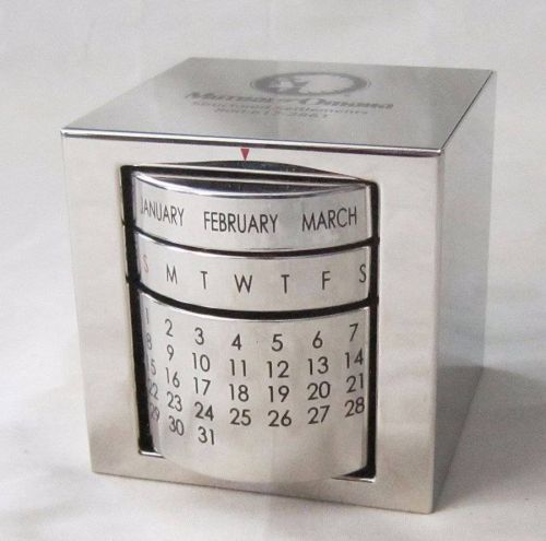 New Metal Mirrored Cube Perpetual Calendar Mutual Of Omaha Advert Sales Gift