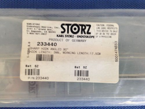 New Storz 233440 (Sharp Hook Angled 90 Deg., Hook Length 3mm, WL:17.5cm)