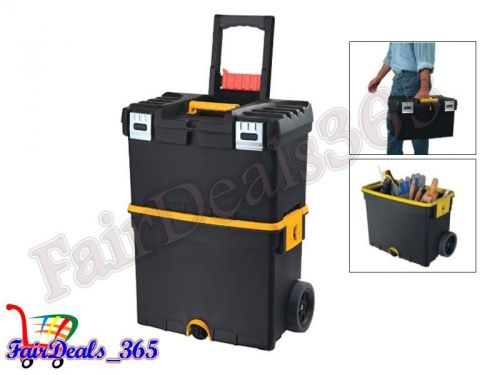 Jcb tool trolley–xl portable cart with 3 wheel adjustable handle heavy duty for sale