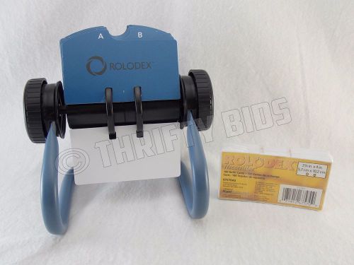 Rolodex 5024X Rotary Index Card File Blue 385 - 2 1/4&#034; X 4&#034; Cards Index Dividers