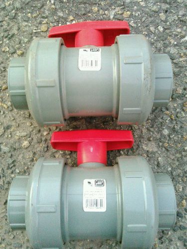 Gray 2 inch union ball valves (2) sold as a pair. for sale
