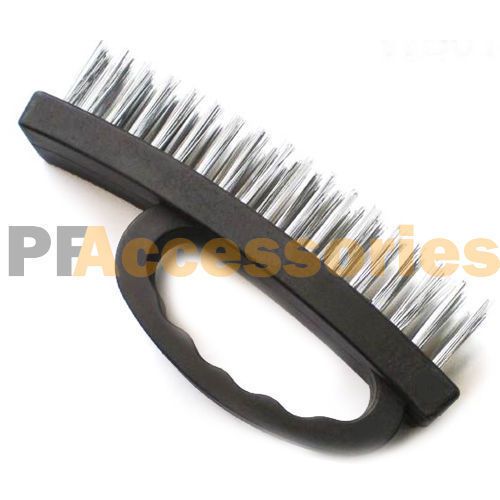 6.5&#034; inch Heavy Duty Stainless Steel Wire Brush Plastic Grip (Black)