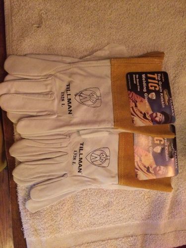 (2)Tillman 1328 Large TIG Welding Gloves Pearl Goatskin Leather w/ 4&#034;Cuff