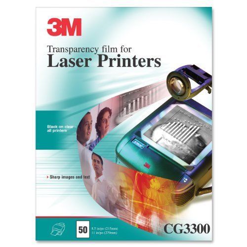 3M Products - 3M - Black &amp; White Laser Printer Transparency Film, Clear, Letter,