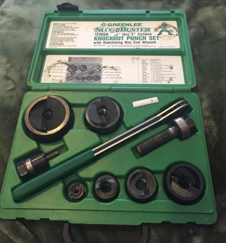 Greenlee 7238SB Slug-Buster Knockout Kit Ratchet Wrench 1/2&#034; to 2&#034; Conduit Punch