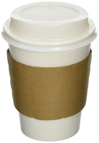 50 Paper Coffee Cup/Disposable Hot Cup 12 oz. WHITE with 50 Cappuccino Lids a...