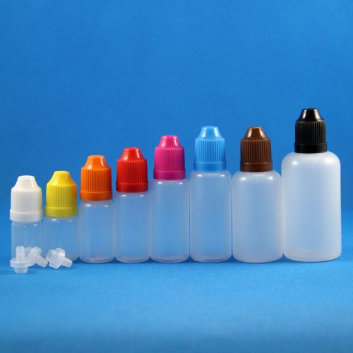 100 P 3-50ml LDPE Plastic Dropper Bottles Child Proof Cap Safe Store Liquild