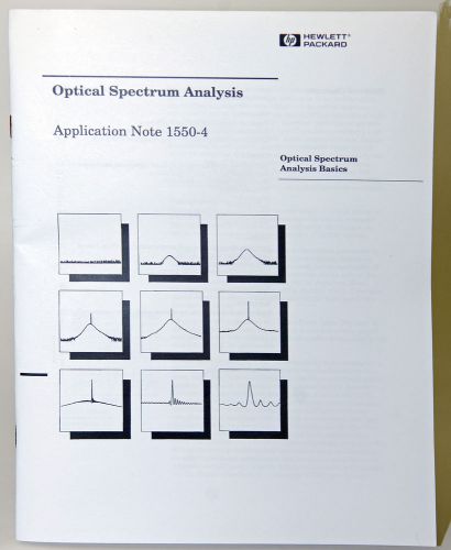 &#034;Optical Spectrum Analysis&#034; H/P Hewlett Packard Application Note #1550-4