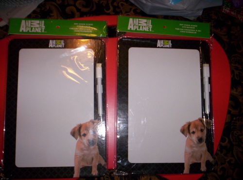 ANIMAL PLANET~ DRY ERASE BOARD W/ PUPPY &amp; MARKER~8 X 12~~VERY CUTE!~LOT OF 2
