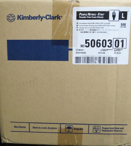 10 Boxes Kimberly-Clark Purple Nitrile-Xtra Exam Gloves L 50603 Size Large
