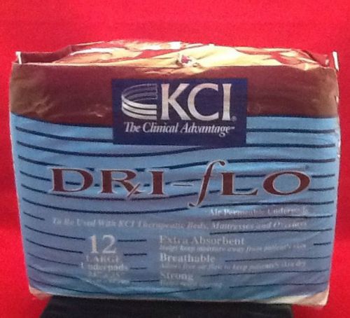 12 new kci dri-dry air permeable large underpads 23&#034;x35&#034; extra absorbent for sale