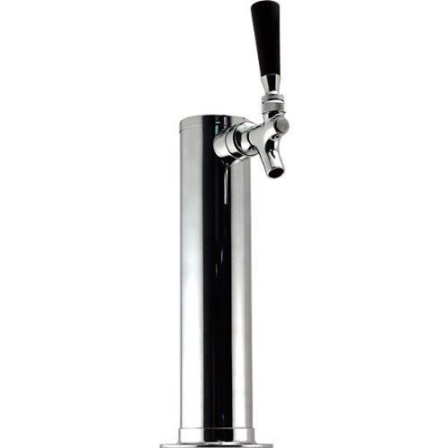 Single tap chrome draft beer kegerator tower - 2 1/2&#034; diameter for sale