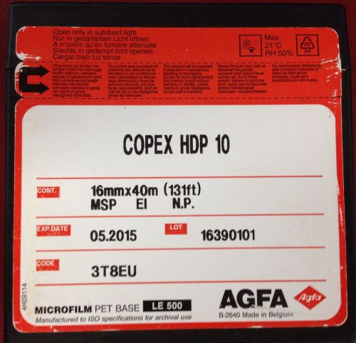 AGFA Copex HDP 10 Microfilm 16mm x 40m (131ft) 16390101 Expiry May 2015 NEW