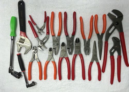 16 pc.  snap on &amp; craftsman pliers cutters tool set, all new and still oiled. for sale