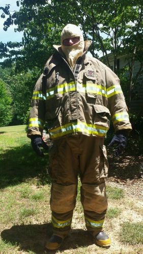 Cheiftons fireman&#039;s turn out gear set  2xl jacket 3xl pants boots gloves &amp; hood for sale