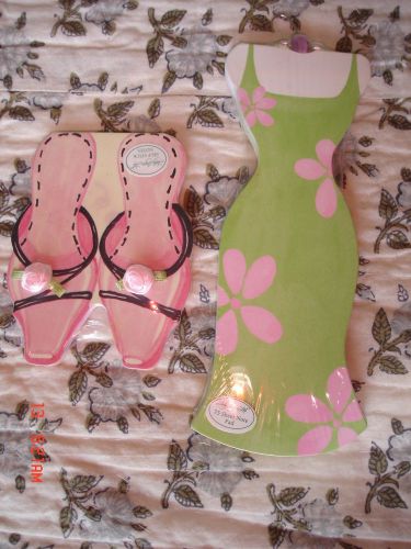 Lady Jayne Ltd Diecut List Pad Green Dress Note Pad &amp; Pink Shoes Note Pad - lot