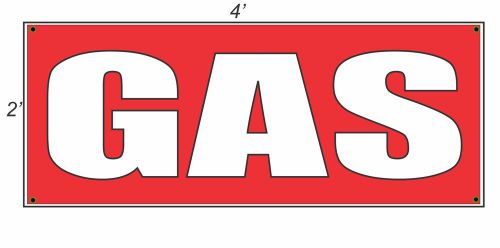 2x4 GAS Red with White Copy Banner Sign NEW