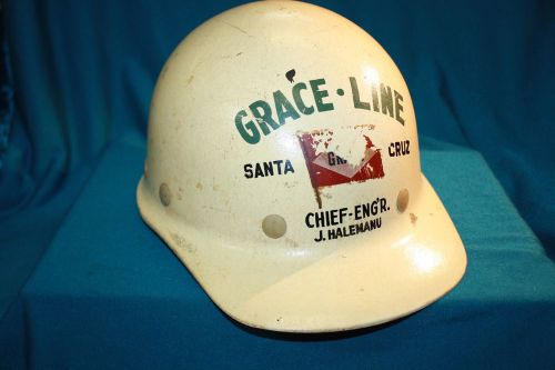 Vintage Grace Line Cargo Ship SuperGlas Hard Hat Santa Cruz Fibre-Metal  Rare