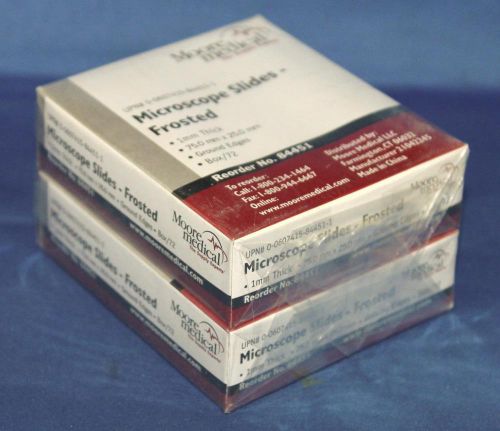 2ct Moore Medical 84451 Microscope Slides Frosted  72/per box 75.0mm x 25.0mm