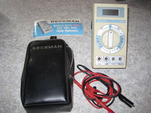 Beckman 3010 Digital Multimeter with Test Leads, OEM Case and Manual! Nice!!