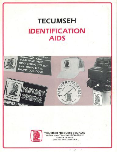 TECUMSEH IDENTIFICATION AIDS BROCHURE MANUAL 1989