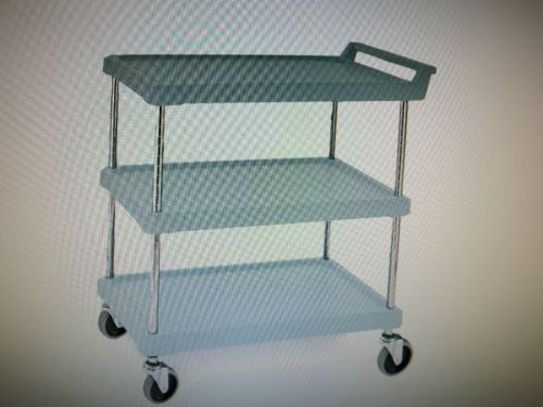 Metro BC1627-34MB Antimicrobial Polymer Utility Cart / Swivel Casters  3 Lipp