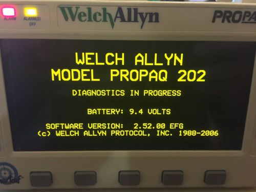 Welch Allyn Propaq Encore 202 EL Patient Monitor with Power Pack Please Read