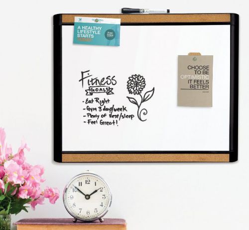 Pin-It Black Frame Magnetic Dry Erase Board for Home School and Office Meetings